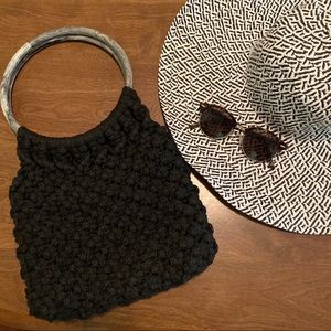 *VINTAGE* Macrame bag with plastic handles